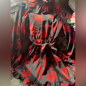 Shein size Large color black with red flowers